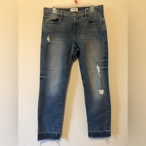 Le Boy Wide Release Hem Jeans in Klinedale - Picture 2 of 10